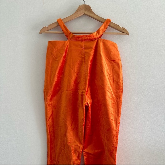 Revolve NBD Anok Velvet Orange Pants S - Picture 7 of 10